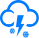 Moderate or heavy snow in area with thunder